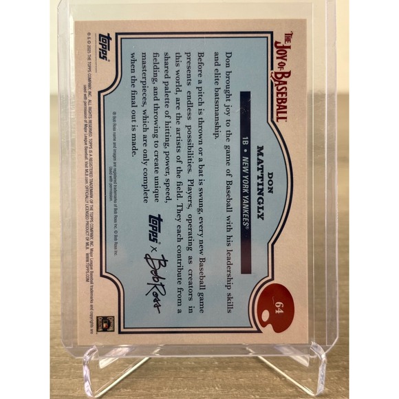 2025 Topps x Bob Ross Don Mattingly Joy of Baseball Yankees #64 Serial 07/99 - Picture 3 of 4